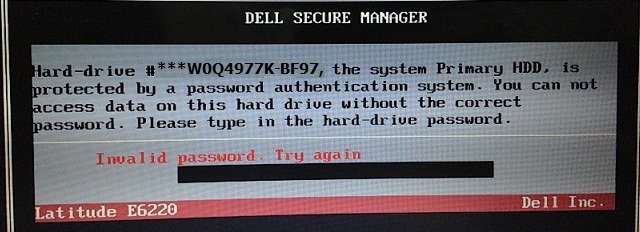Dell BF97 hdd password